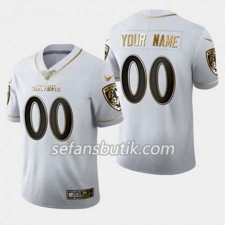 Baltimore Ravens Tröjor Custom Nike Vit Golden Edition 100th - Herr Baltimore Ravens Tröjor Custom Nike Vit Golden Edition 100th - Herr